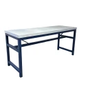 MESA LUGO - BISTRO COMUNITÁRIA ALTA - BASE FERRO AZUL ESCURO - TAMPO AZUL CLARO - Cód.: 3277