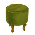 PUFF LECCE - BASE MADEIRA IMBUIA - AVELUDADO VERDE PISTACHE - Cód.: 1252