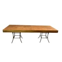 MESA PESCARA - BASE FERRO AÇO. CORTEN - TAMPO MADEIRA - Cód.: 2634