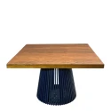 MESA MELZO - QUAD. -  TAMPO MADEIRA - BASE LACA AZUL ESCURO - Cód.: 2788