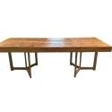 MESA FORLI RIPADA - TAMPO MADEIRA - BASE FERRO CHAMPANHE - Cód.: 1602