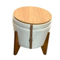MESA BOLONHA - CENTRO - MADEIRA IMBUIA - LINHÃO CRU - Cód.: 3152