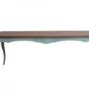 MESA RAVENNA - TAMPO MADEIRA IMBUIA - BASE LACA VERDE CLARO - Cód.: 1179