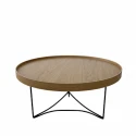 MESA ARICCIA - CENTRO G - BASE FERRO PRETA - TAMPO MADEIRA FREIJÓ - Cód.: 2819