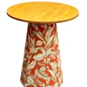 MESA ASTI - BISTRO BAIXA - BASE FLORAL TERRACOTA - TAMPO MEL - Cód.: 3213