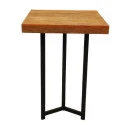 MESA FORLI - BISTRO ALTA - BASE FERRO PRETA - TAMPO MADEIRA IMBUIA - Cód.: 1763