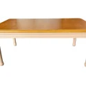 MESA ANNE  - CENTRO P  - TAMPO MADEIRA IMBUIA - BASE LACA PEACH FUZZ - Cód.: 2387