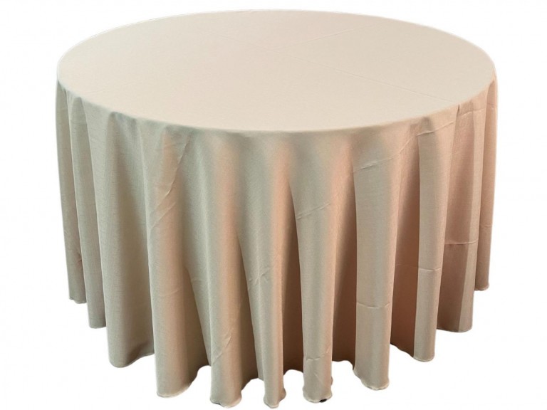TOALHA - 3,30 Ø - BEGE - ( para mesa de 1,60 de diâmetro) ST Mob - Locações de mobiliário para eventos