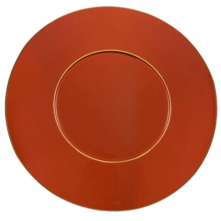 SOUSPLAT - LACA - TERRACOTA - FILETE DOURADO ST Mob - Locações de mobiliário para eventos