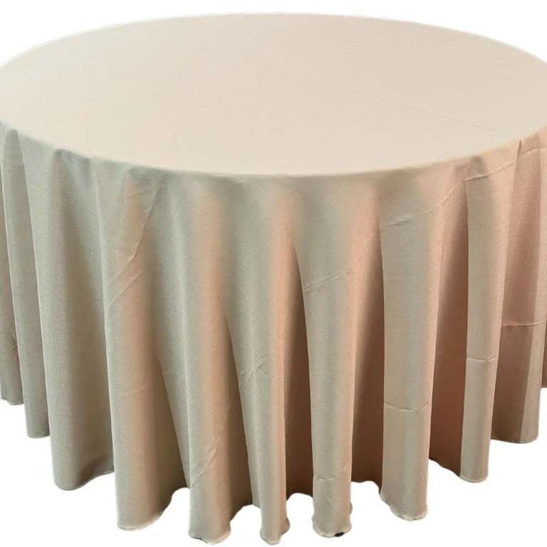 TOALHA - 3,30 Ø - BEGE - ( para mesa de 1,60 de diâmetro) ST Mob - Locações de mobiliário para eventos