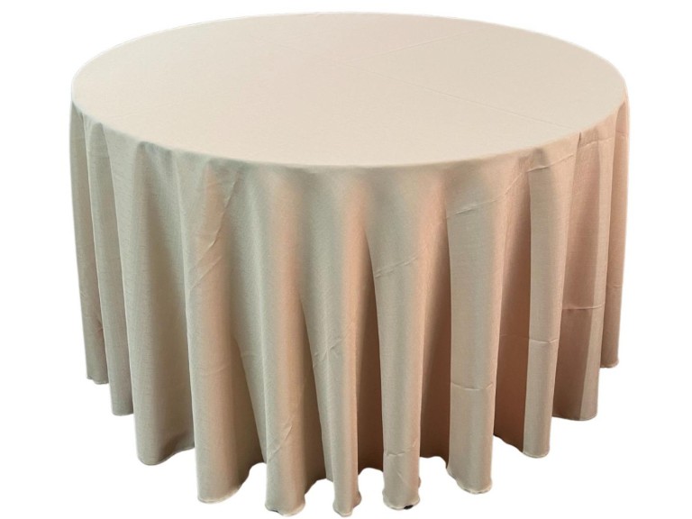 TOALHA - 3,30 Ø - BEGE - ( para mesa de 1,60 de diâmetro) ST Mob - Locações de mobiliário para eventos