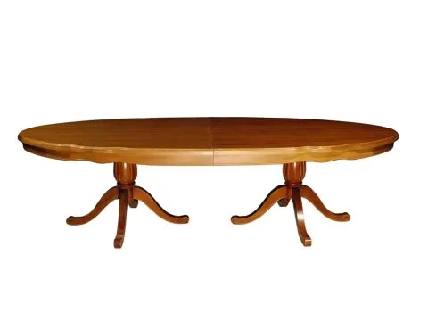 MESA FRANÇA - 3 m - OVAL - MADEIRA - IMBUIA - 1 - ST Mob - Locações de mobiliário para eventos