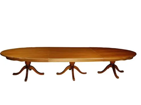 MESA FRANÇA - 4,5 m - OVAL - MADEIRA - IMBUIA - 3 - ST Mob - Locações de mobiliário para eventos