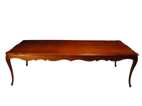 MESA MEDALHÃO - 2,8 m - MADEIRA - IMBUIA - 1 - ST Mob - Locações de mobiliário para eventos
