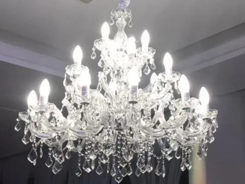 LUSTRE - IMOLA - CRISTAL - 21 LÂMPADAS  - 110/220v - 1 - ST Mob - Locações de mobiliário para eventos