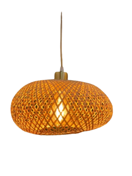 LUMINÁRIA - BRESSO - M - FIBRA DE BAMBU - 1 LÂMPADA BIVOLT ST Mob - Locações de mobiliário para eventos