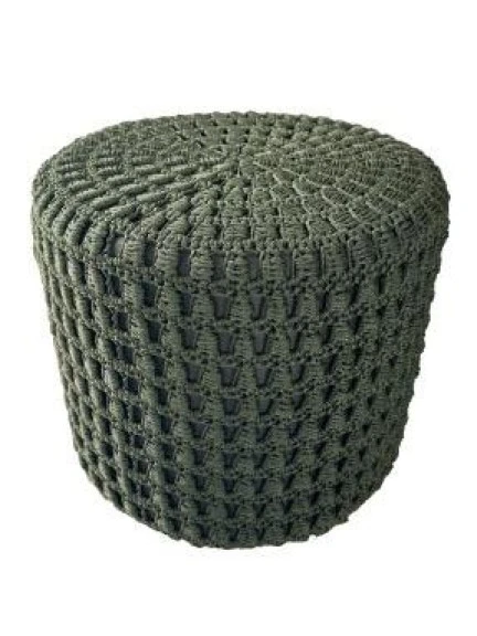 PUFF GARDA - VERDE ESCURO - TRAMAS FEITAS A MÃO ST Mob - Locações de mobiliário para eventos