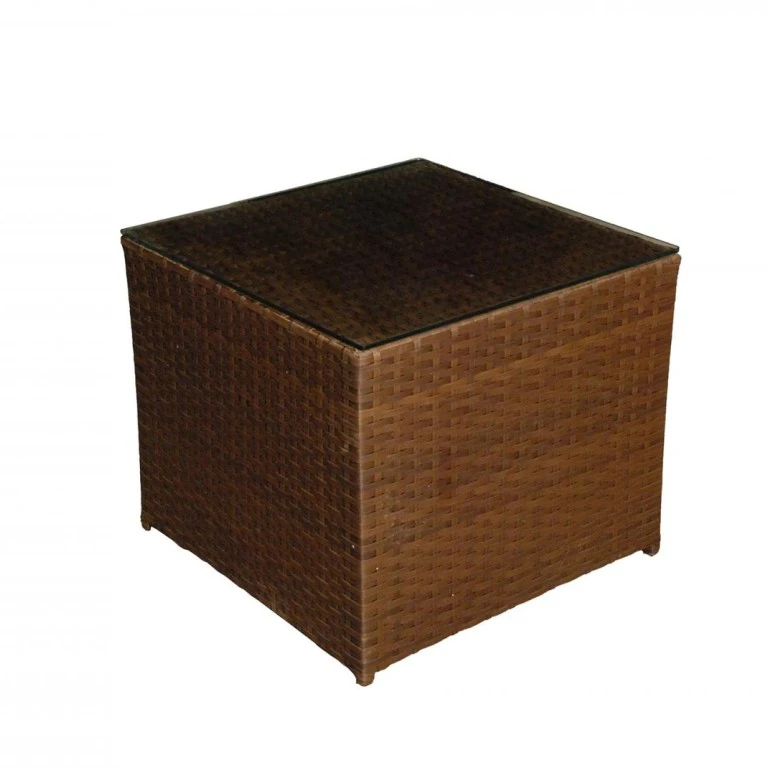 MESA FLÓRIDA - LATERAL - TABACO - COM VIDRO 0,70 X 0,70 ST Mob - Locações de mobiliário para eventos