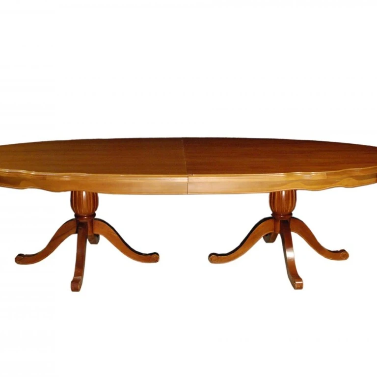 MESA FRANÇA - 3 m - OVAL - MADEIRA - IMBUIA ST Mob - Locações de mobiliário para eventos