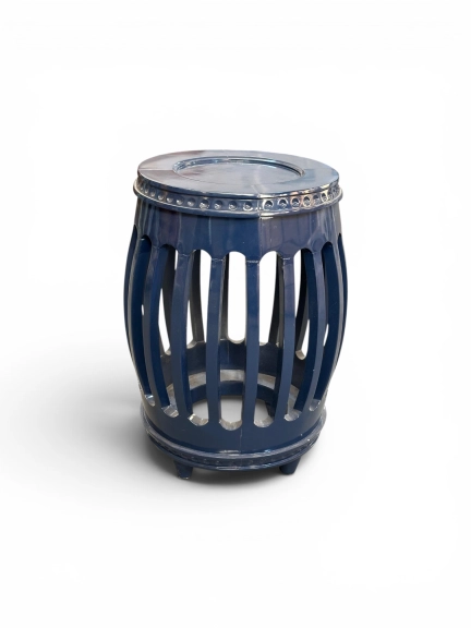 GARDEN SEAT - MADEIRA - LACA AZUL ESCURO ST Mob - Locações de mobiliário para eventos