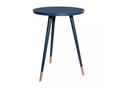 MESA MATERA - BISTRO ALTA  - MADEIRA - LACA AZUL ESCURO - DETALHE DOURADO - 1 - ST Mob - Locações de mobiliário para eventos