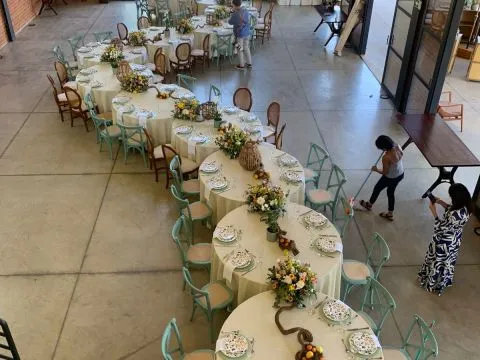 MESA CAV. - 1,60ø- ( 10 LUGARES ) - (usar com toalha) - 2 - ST Mob - Locações de mobiliário para eventos