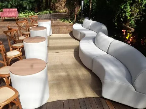MESA BÉRGAMO - BISTRO BAIXA - LINHÃO CRU - 2 - ST Mob - Locações de mobiliário para eventos