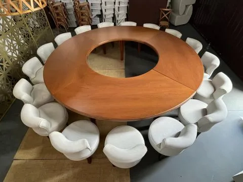 MESA GIRARE - MADEIRA - IMBUIA - 2 - ST Mob - Locações de mobiliário para eventos