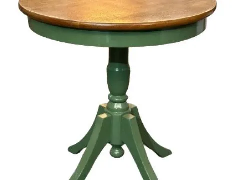 MESA MIRANO - BISTRO BAIXA - TAMPO IMBUIA - BASE LACA VERDE ESCURO - 1 - ST Mob - Locações de mobiliário para eventos
