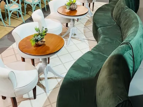SOFÁ ALTAMURA - CURVO FECHADO - MODULAR - 1,70 - AVELUDADO - VERDE ESCURO - 3 - ST Mob - Locações de mobiliário para eventos