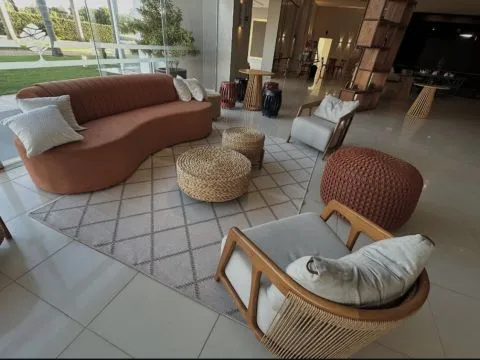 PUFF NOCI - TERRACOTA - TRAMAS FEITAS A MÃO - 2 - ST Mob - Locações de mobiliário para eventos