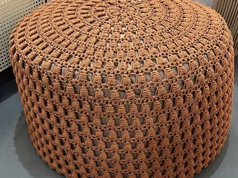 PUFF NOCI - TERRACOTA - TRAMAS FEITAS A MÃO - 3 - ST Mob - Locações de mobiliário para eventos
