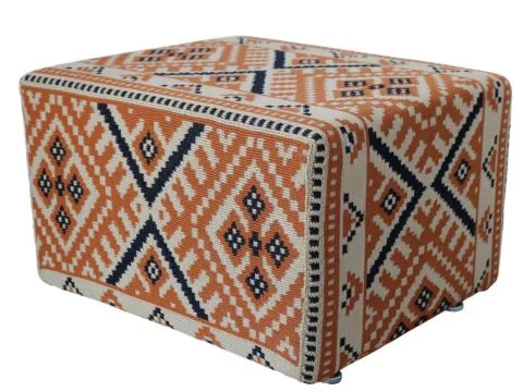 PUFF ERBA - TERRACOTA - AZUL ESCURO - CRU - 1 - ST Mob - Locações de mobiliário para eventos