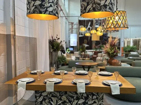 LUMINÁRIA - TRANI - FLORAL AZUL - 1 - ST Mob - Locações de mobiliário para eventos