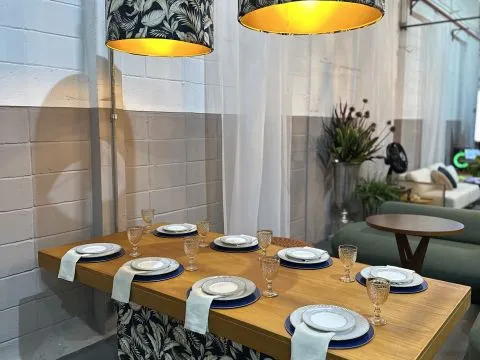 LUMINÁRIA - TRANI - FLORAL AZUL - 2 - ST Mob - Locações de mobiliário para eventos