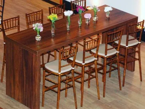 BANQUETA BISTRO TIFFANY - COM ASSENTO BEGE - MADEIRA - IMBUIA - 14 - ST Mob - Locações de mobiliário para eventos