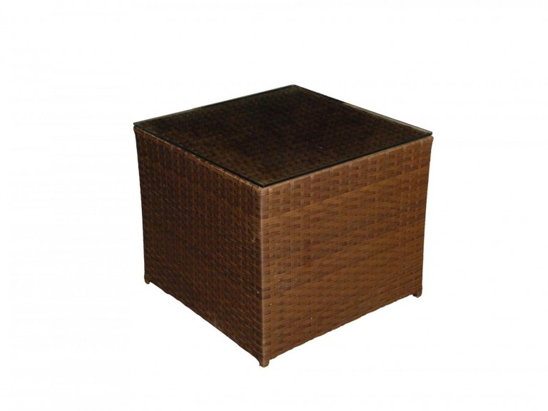 MESA FLÓRIDA - LATERAL - TABACO - COM VIDRO 0,70 X 0,70 ST Mob - Locações de mobiliário para eventos