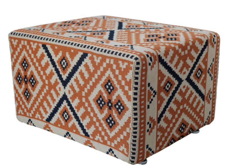 PUFF ERBA - TERRACOTA/ AZUL MARINHO E CRU ST Mob - Locações de mobiliário para eventos