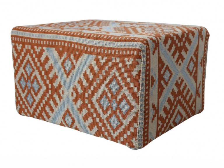 PUFF ERBA - TERRACOTA/ AZUL CLARO E CRU ST Mob - Locações de mobiliário para eventos